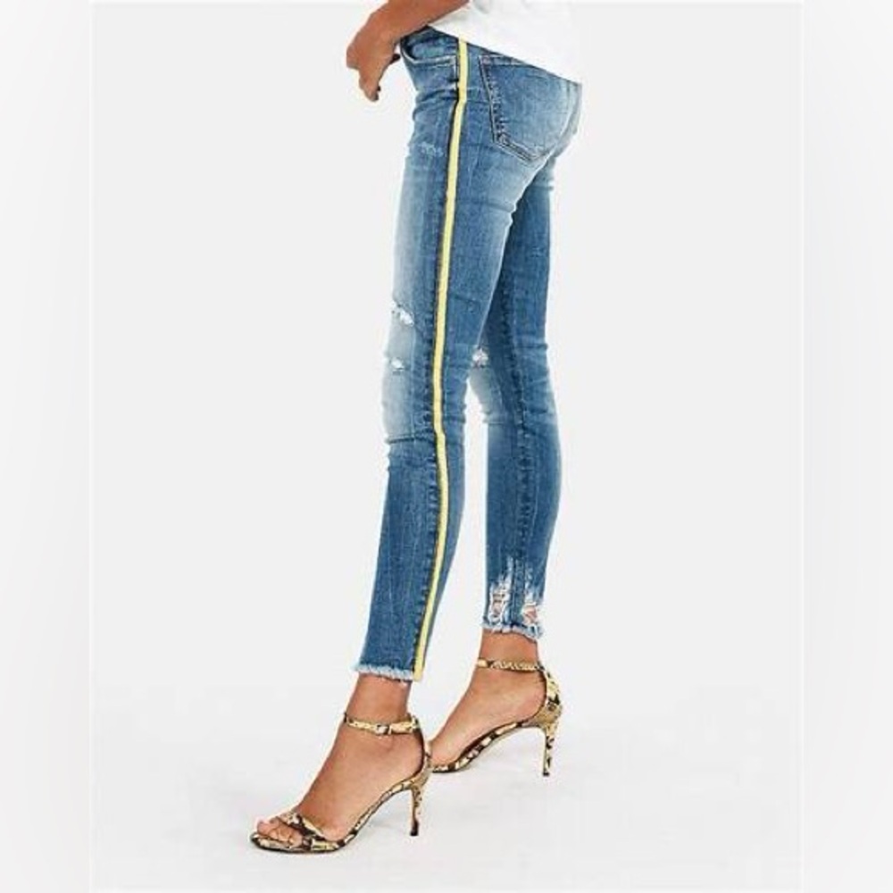 Express women's ankle legging mid-rise stripe stretch jeans-BRAND NEW